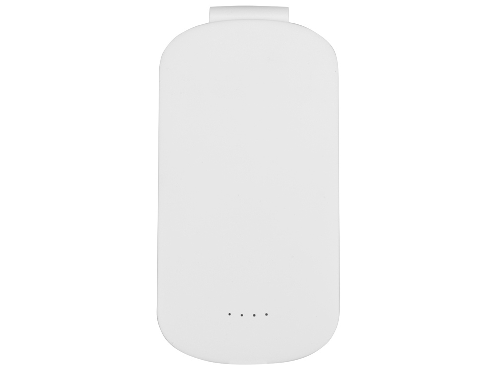 Портативное зарядное устройство Pin на 4000 mAh с большой площадью нанесения и клипом для крепления к одежде или сумке, белый Портативное зарядное устройство Pin на 4000 mAh с большой площадью нанесения и клипом для крепления к одежде или сумке, белый