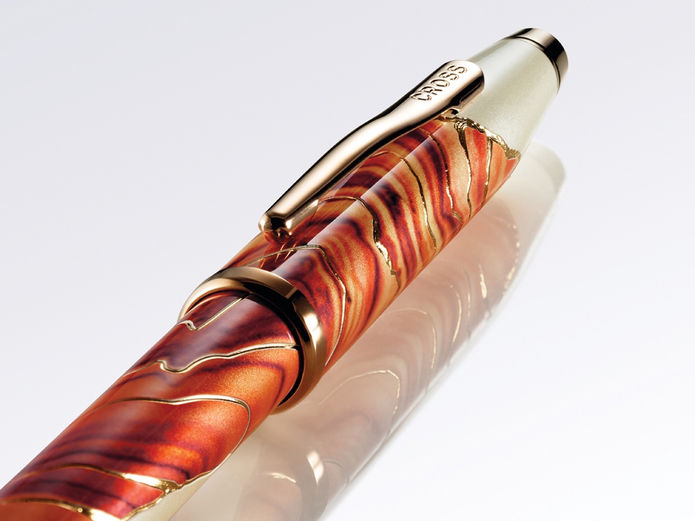 Перьевая ручка Cross Wanderlust Antelope Canyon, перо тонкое F, белый, оранжевый