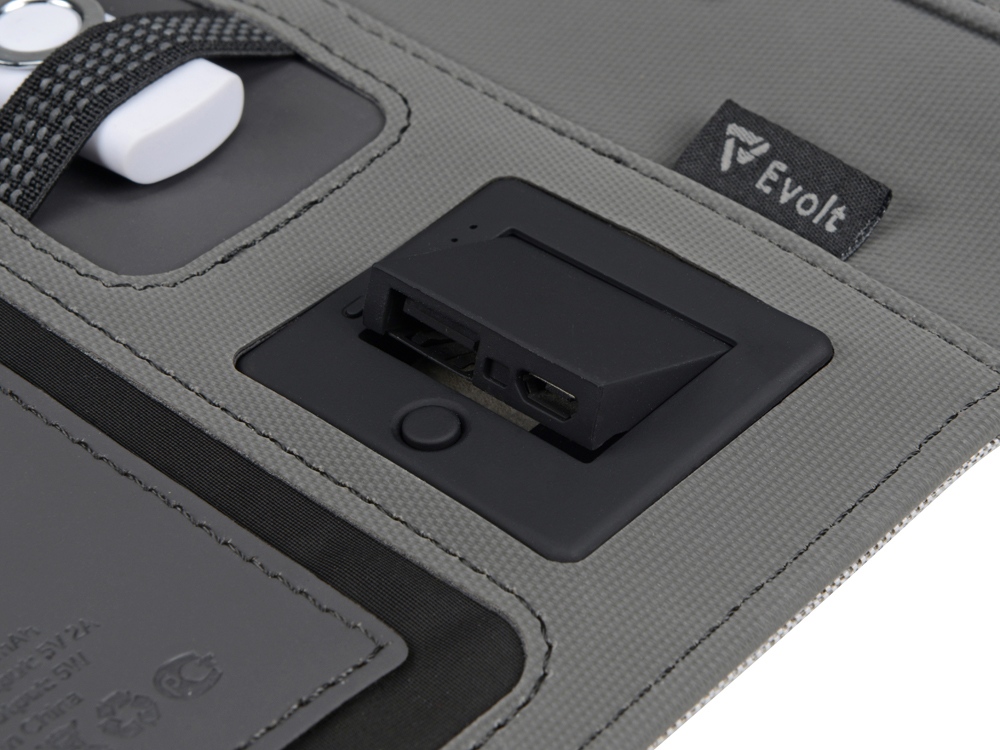 Органайзер с беспроводной зарядкой 5000 mAh Powernote, темно-серый Органайзер с беспроводной зарядкой 5000 mAh Powernote, темно-серый