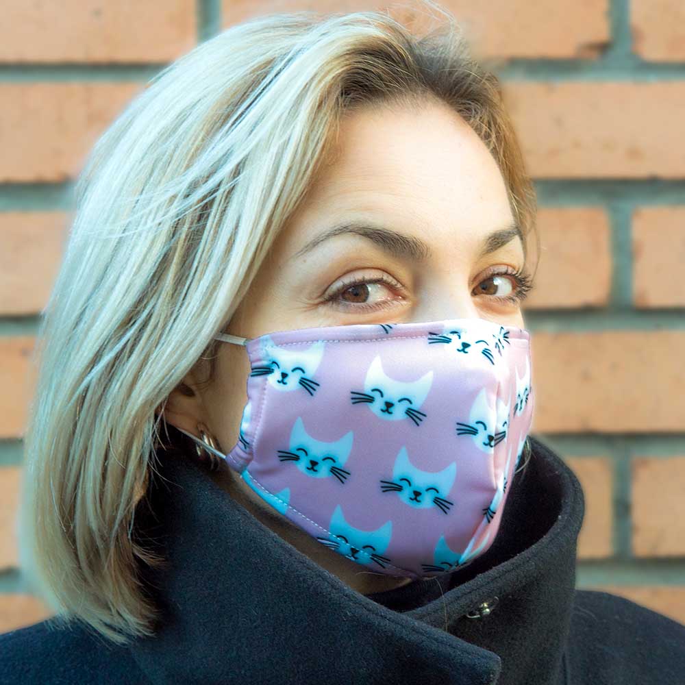 Каталог Маска из нейлона многоразовая с принтом 'Киски Ириски' от интернет-магазина «7 Сувениров»