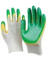 Каталог Перчатки трикотажные с двойным латексным покрытием зеленые XL от интернет-магазина «7 Сувениров»
