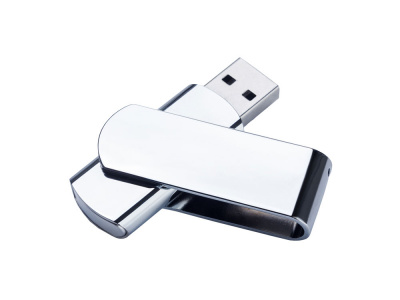USB-флешка металлическая поворотная на 16 ГБ, глянец USB-флешка металлическая поворотная на 16 ГБ, глянец