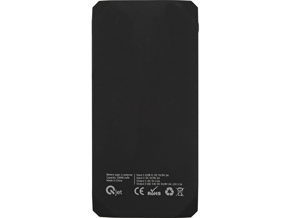 Портативное зарядное устройство Quickr с функцией быстрой зарядки, 10000 mAh, черный Портативное зарядное устройство Quickr с функцией быстрой зарядки, 10000 mAh, черный