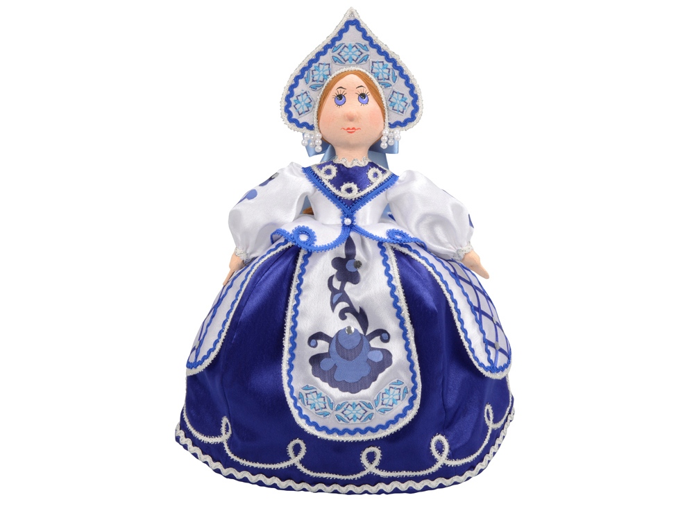 Набор Гжель: кукла на чайник, чайник заварной с росписью Набор Гжель: кукла на чайник, чайник заварной с росписью