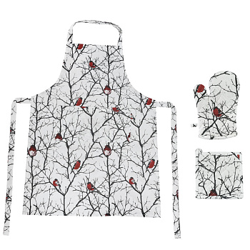 Каталог Подарочный набор  для кухни  "Снегири": передник и прихватки (2 шт) от интернет-магазина «7 Сувениров»